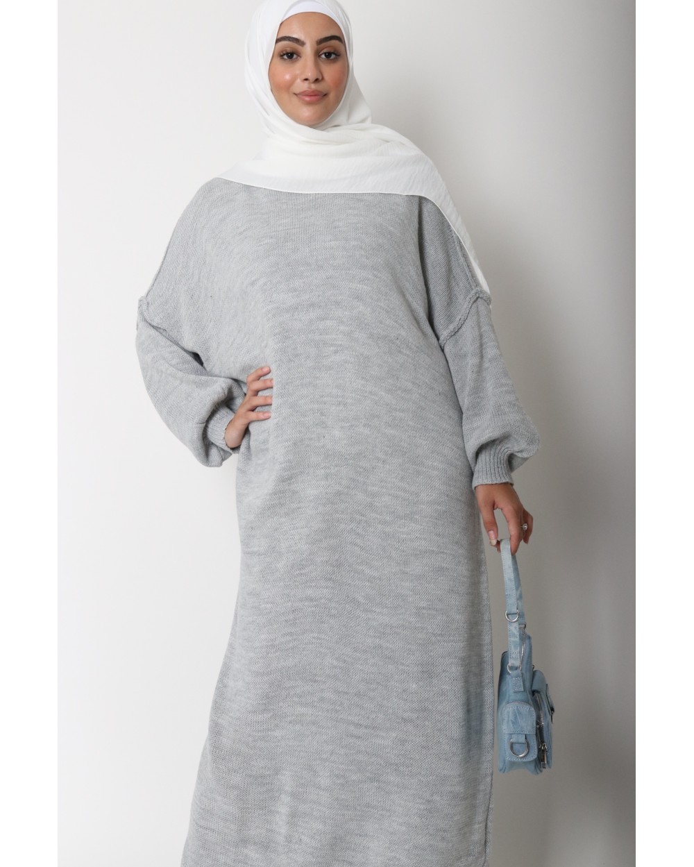 Long knit sweater dress