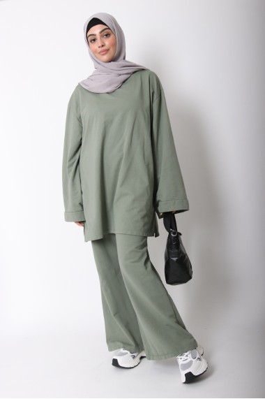 Ensemble sportswear avec longue veste et pantalon (Tenue sport mastour pour  femme musulmane) - Couleur anthracite - Prêt à porter et accessoires sur