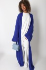 Long knit cardigan with cuffed sleeves