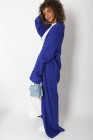Long knit cardigan with cuffed sleeves