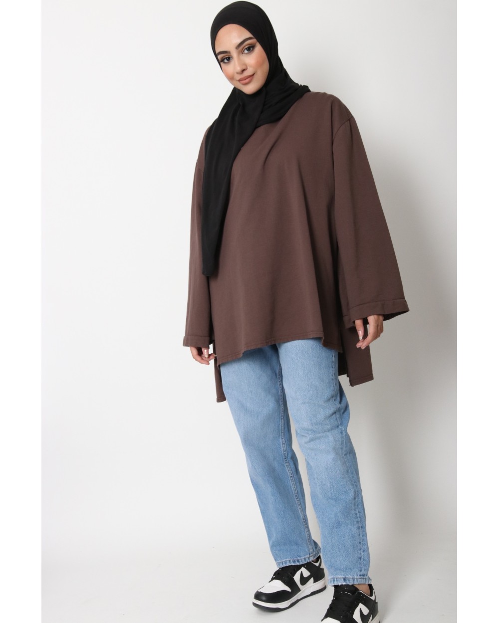 T-shirt long oversize coton