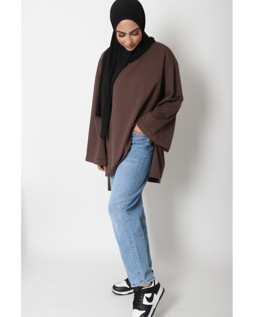 T-shirt long oversize coton