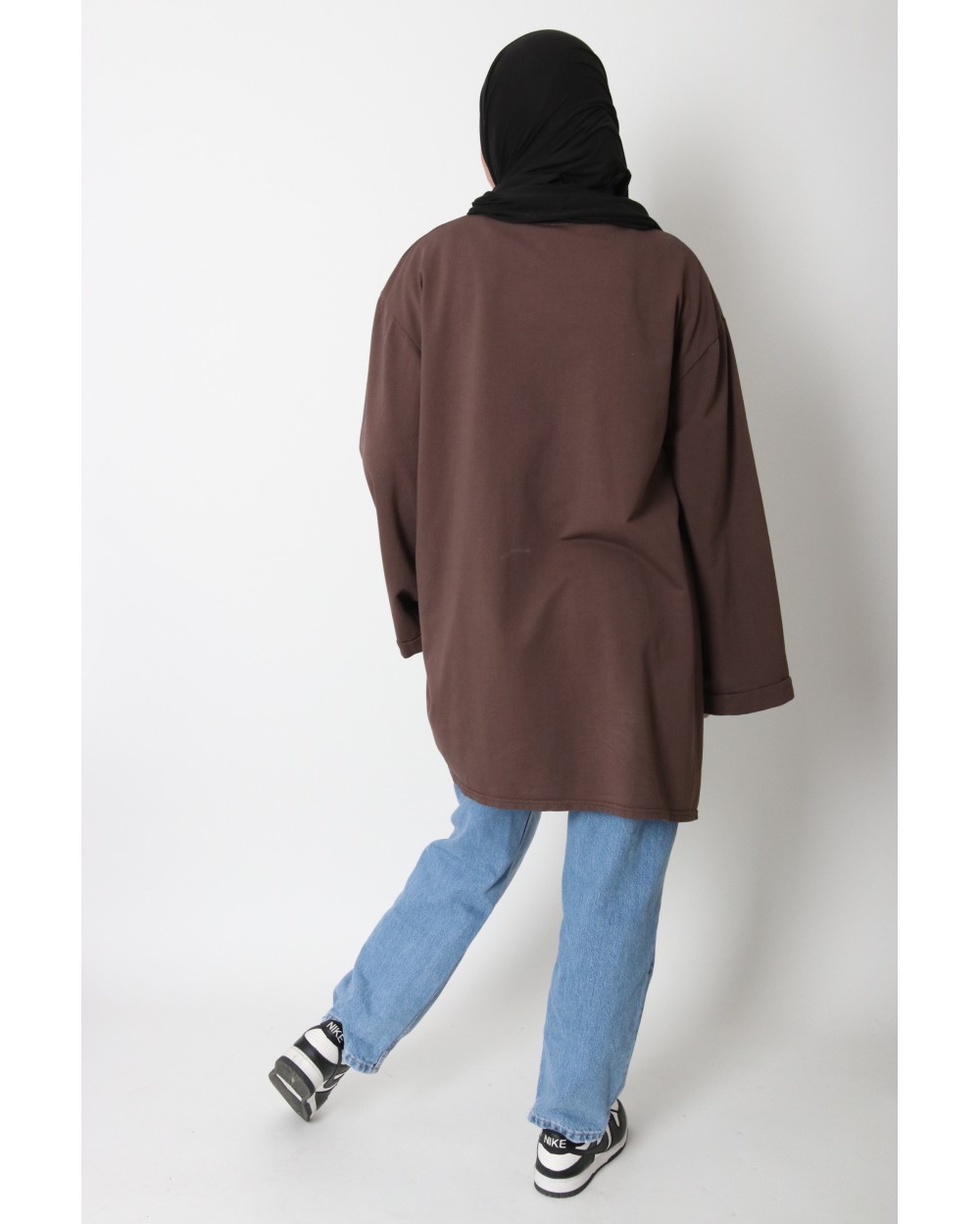 T-shirt long oversize coton