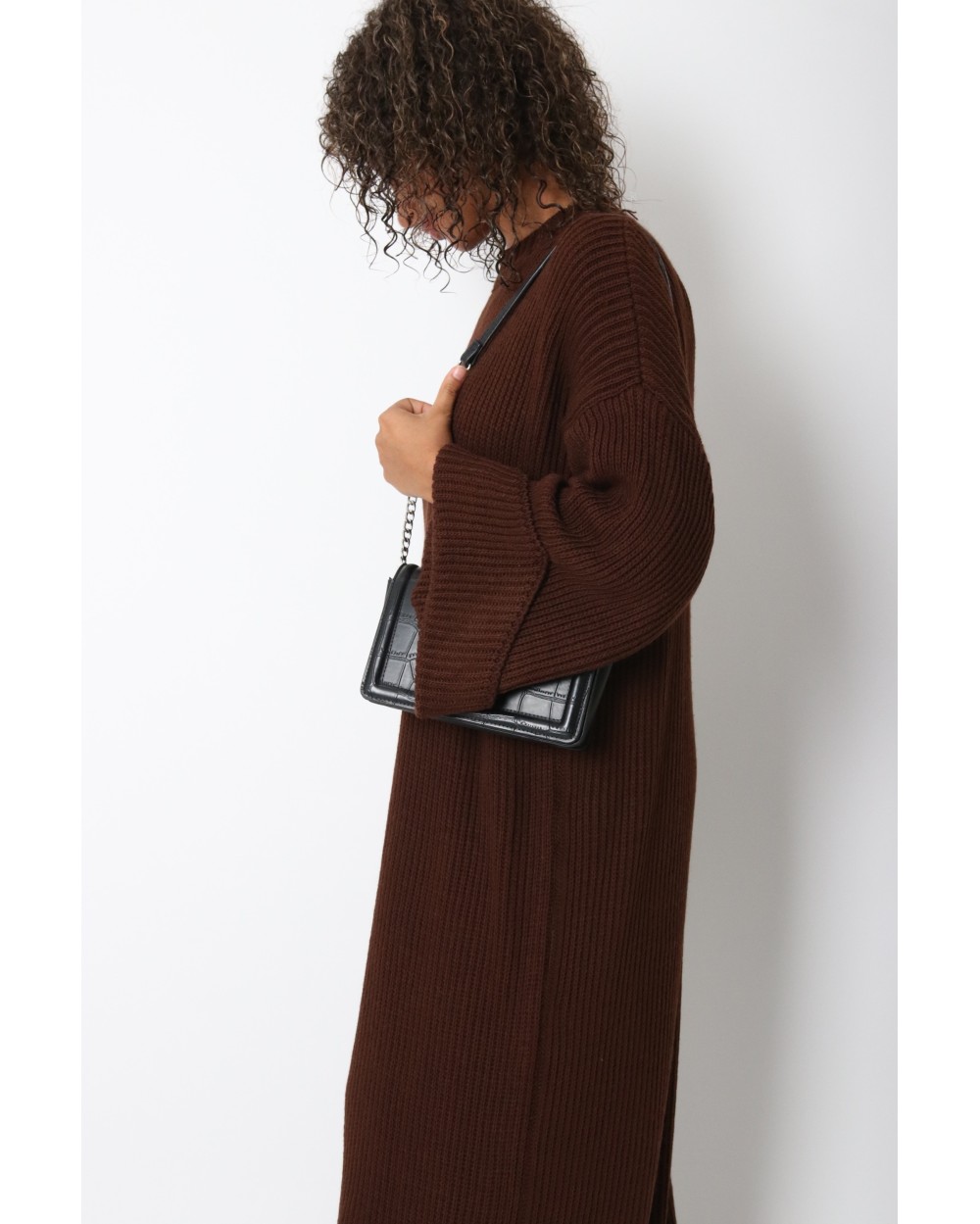 Robe pull manches revers