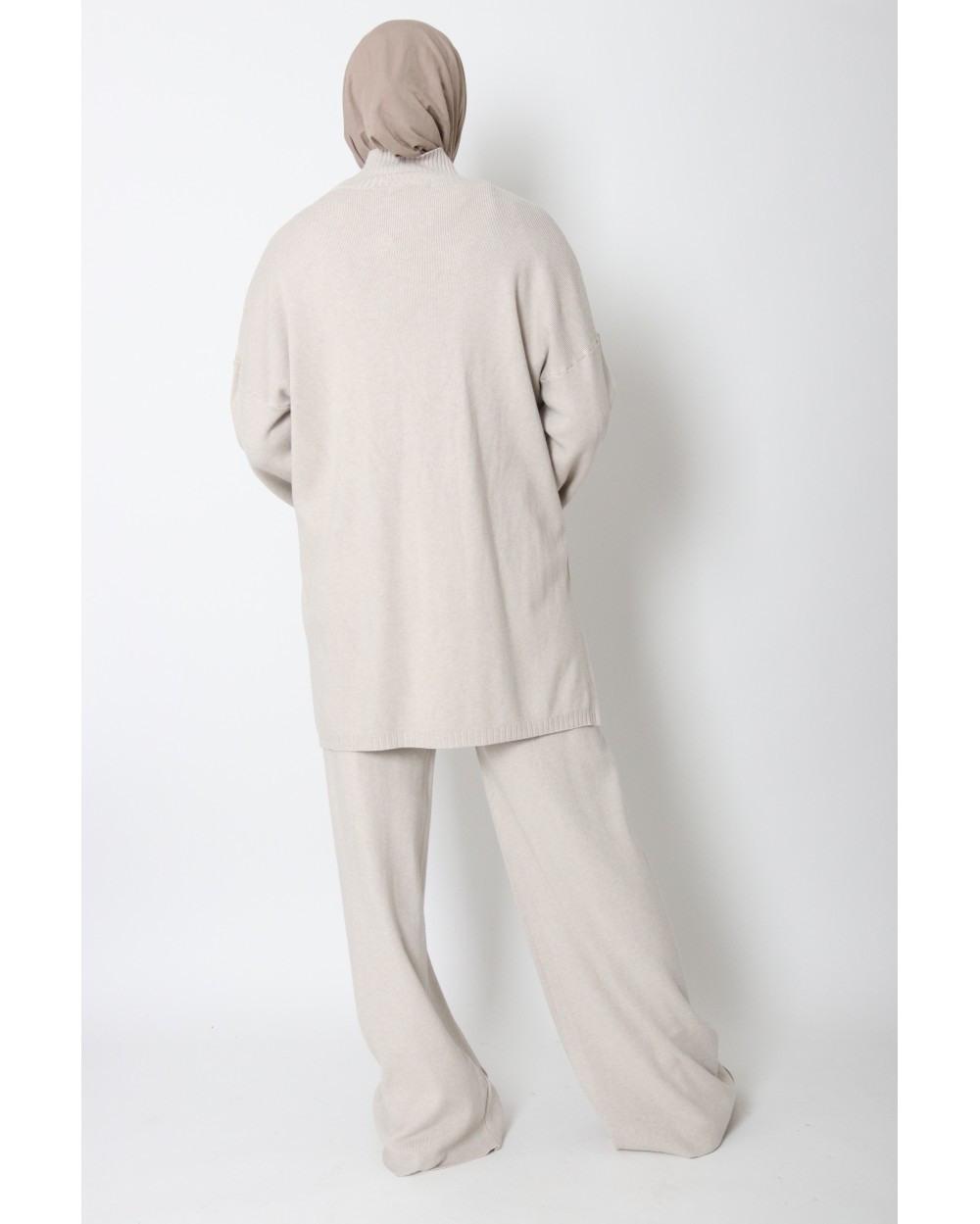 High-neck sweater and pants set