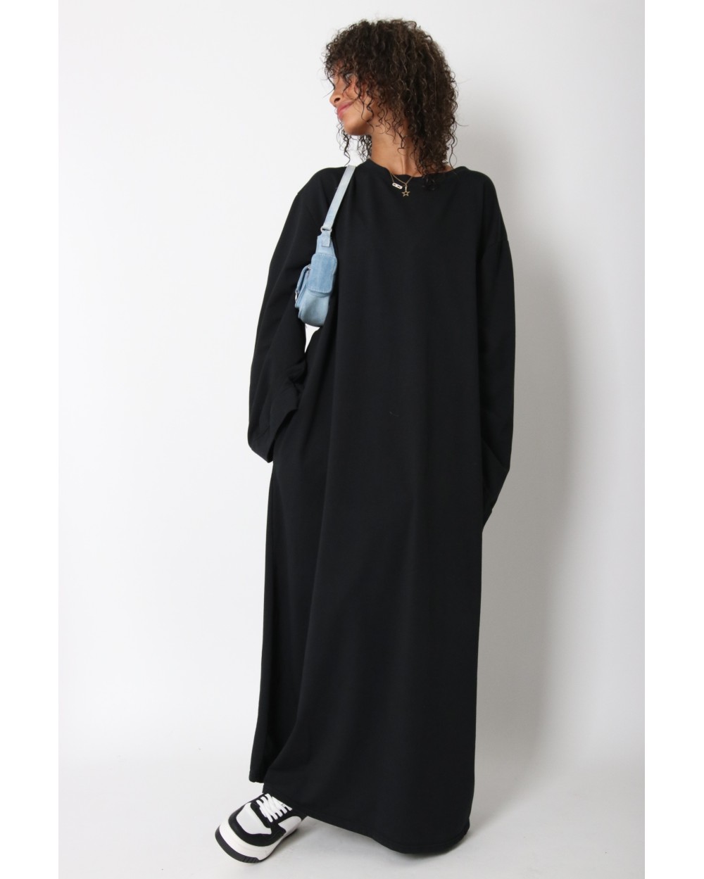 Long cotton t-shirt dress