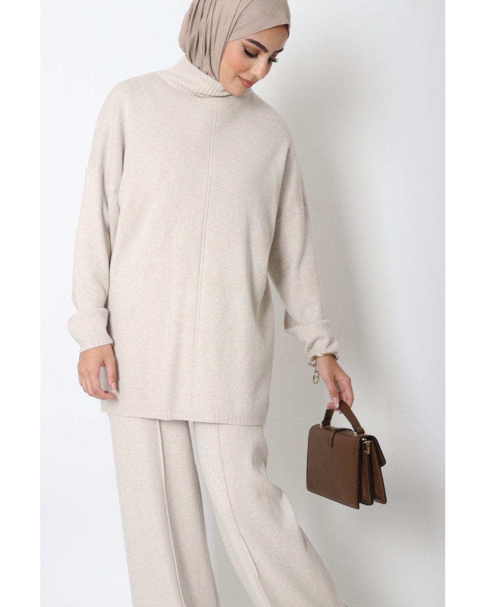 Ensemble pull col montant et pantalon