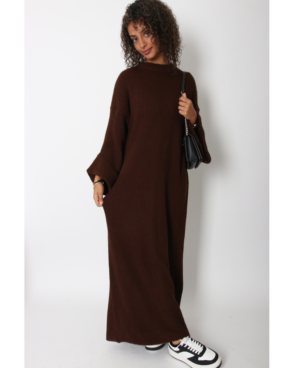 Dress sweater cuffed sleeves