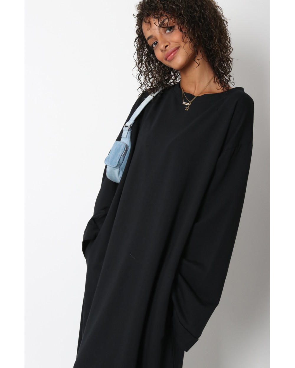 Long cotton t-shirt dress