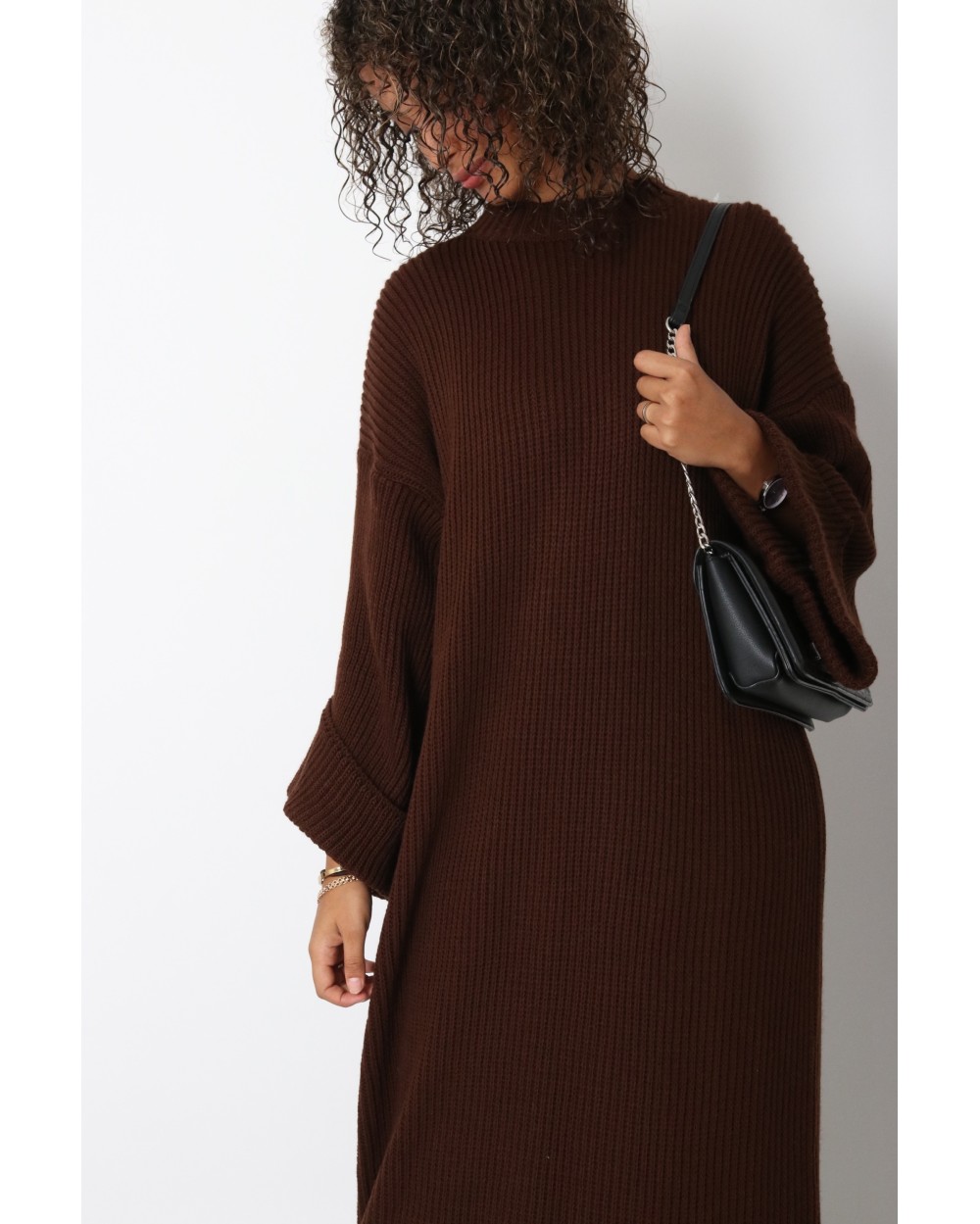 Robe pull manches revers