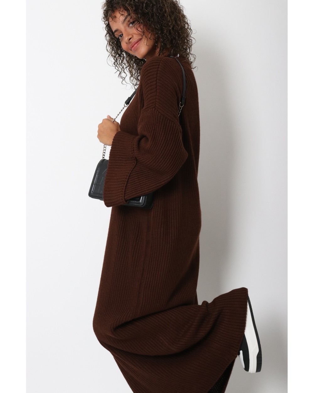 Robe pull manches revers