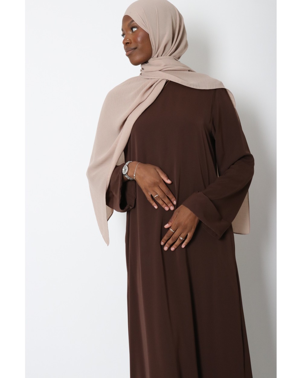Tall Lapel Sleeve Abaya Plus Size