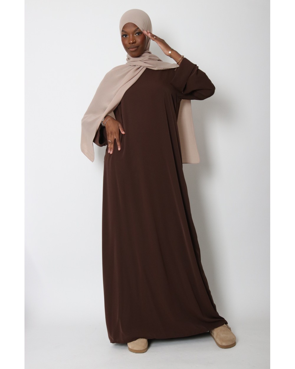 Tall Lapel Sleeve Abaya Plus Size