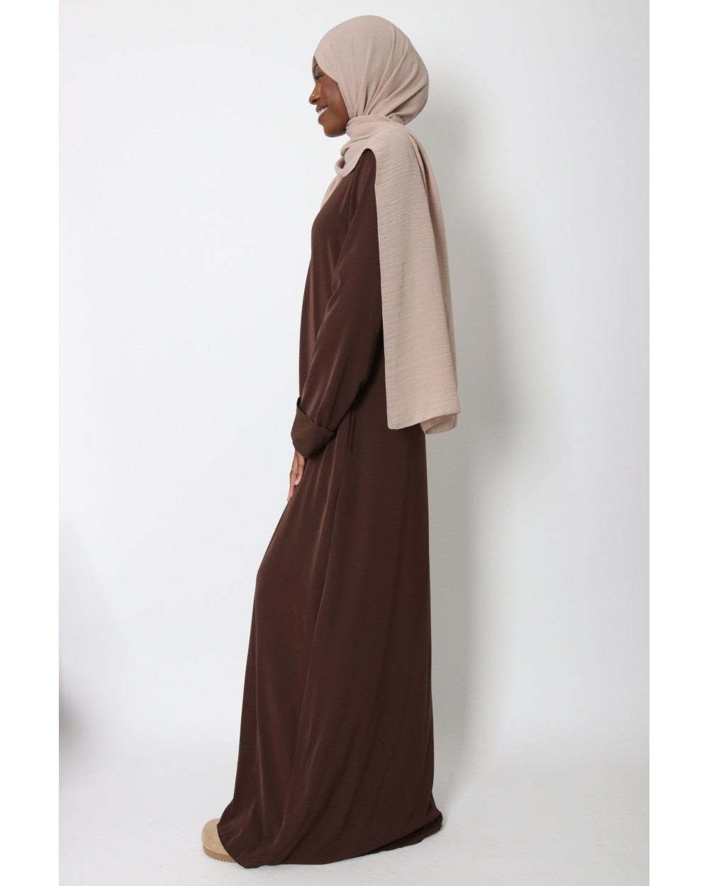 Tall Lapel Sleeve Abaya Plus Size