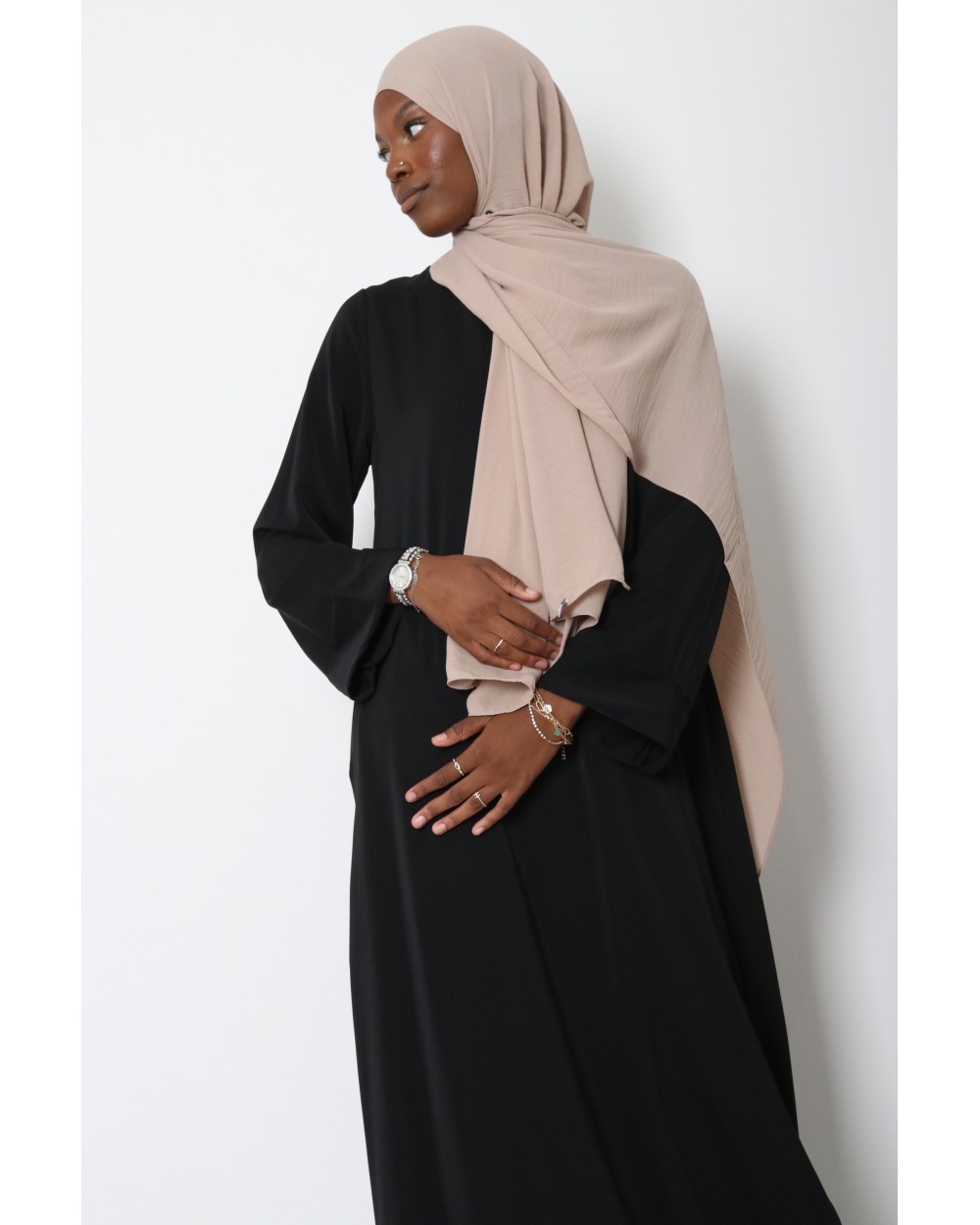 Abaya Antilia manches revers grande taille