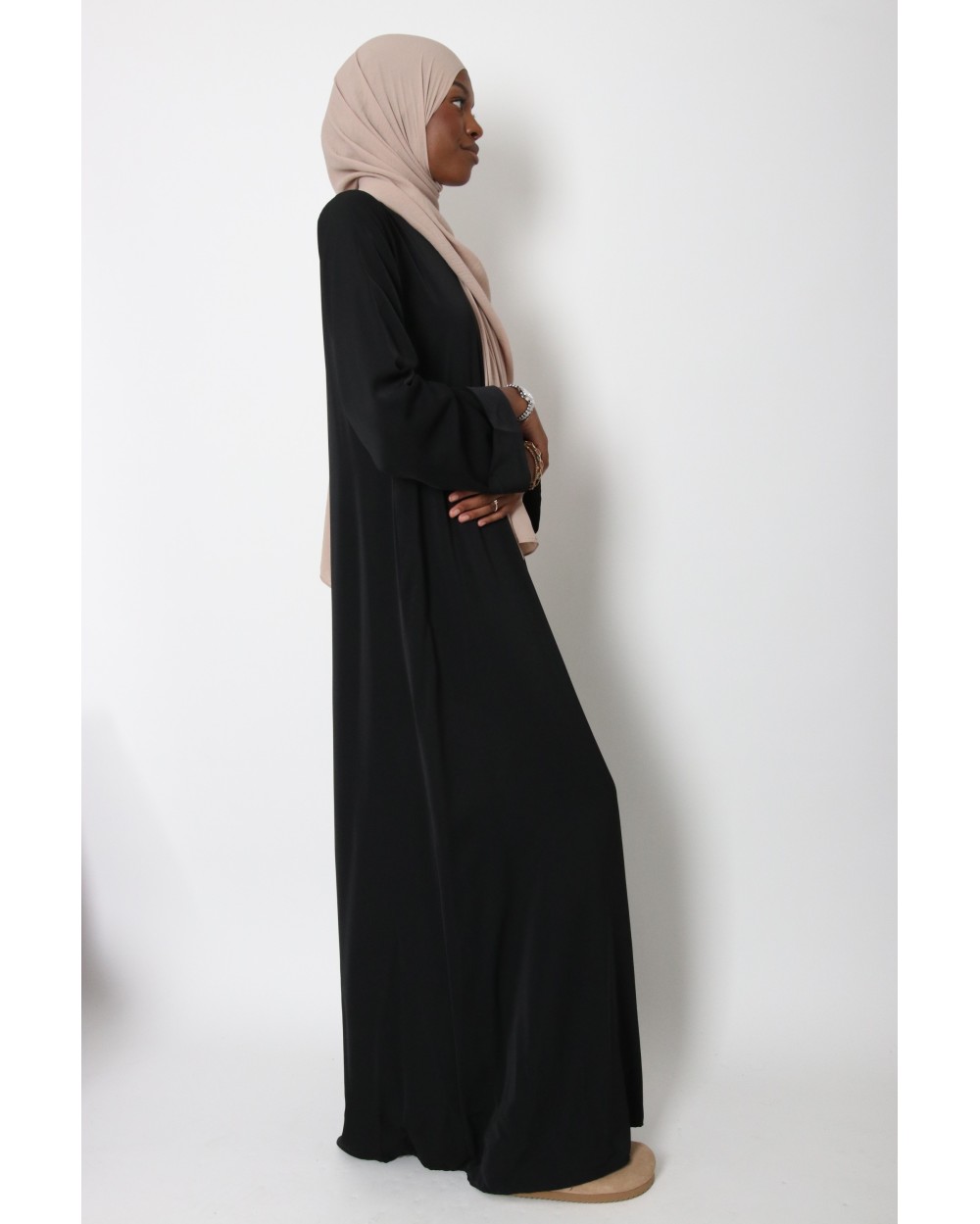 Tall Lapel Sleeve Abaya Plus Size