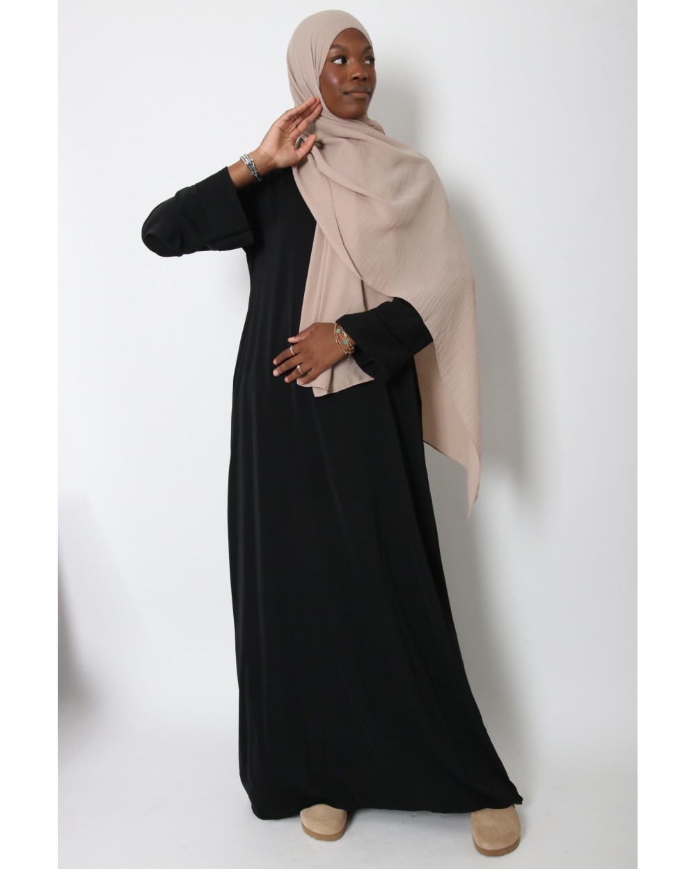 Abaya Antilia manches revers grande taille