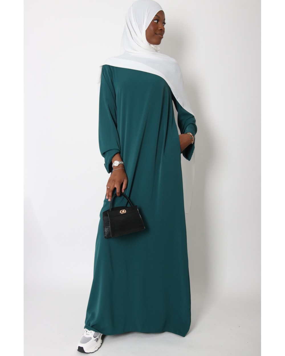 Tall Lapel Sleeve Abaya Plus Size