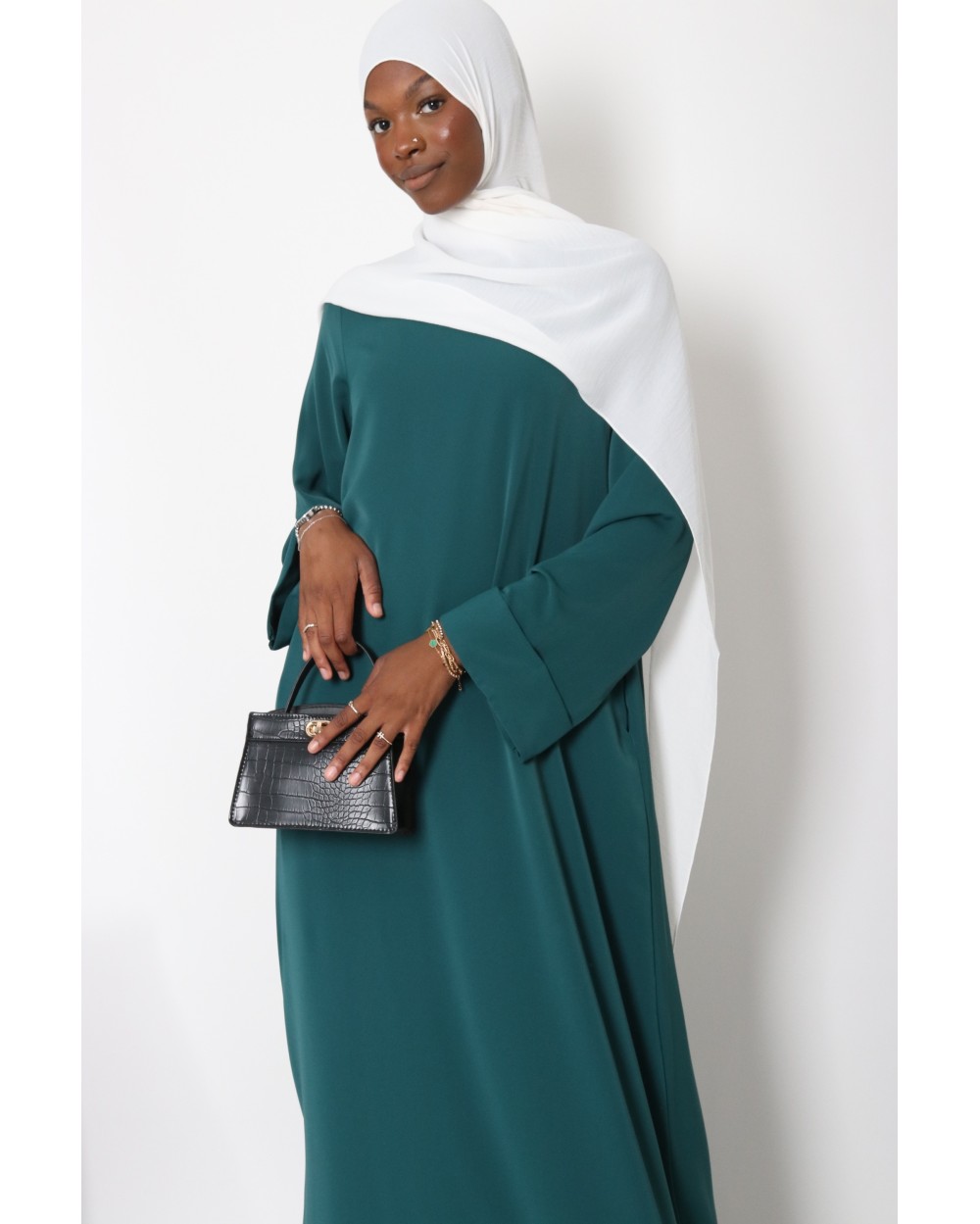 Tall Lapel Sleeve Abaya Plus Size