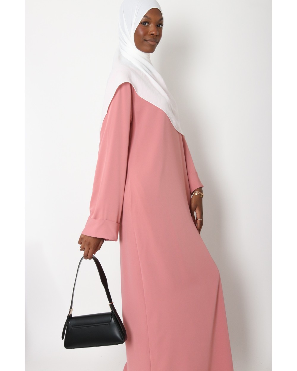Tall Lapel Sleeve Abaya Plus Size