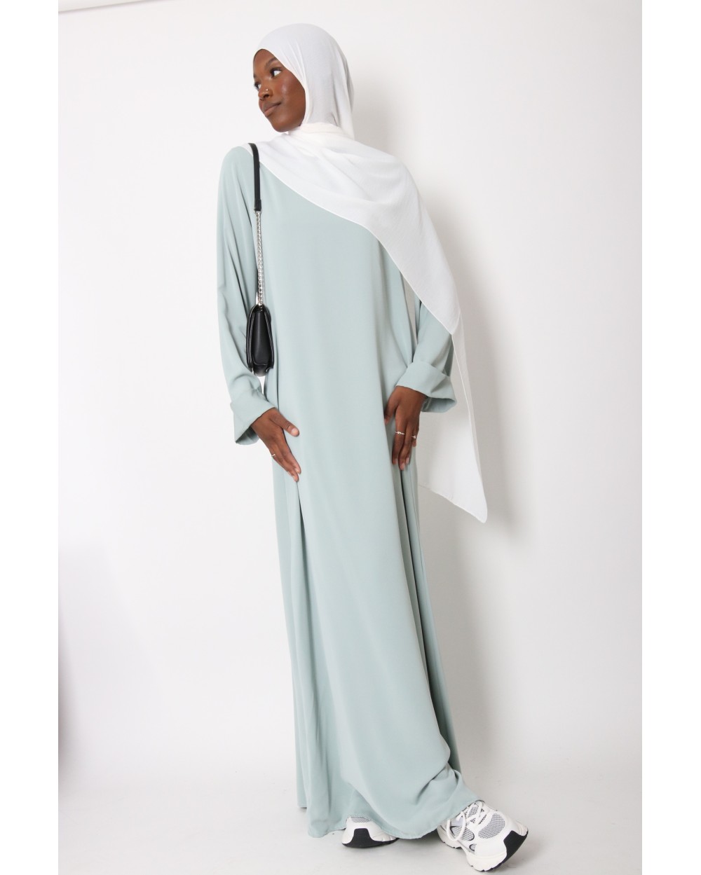Tall Lapel Sleeve Abaya Plus Size