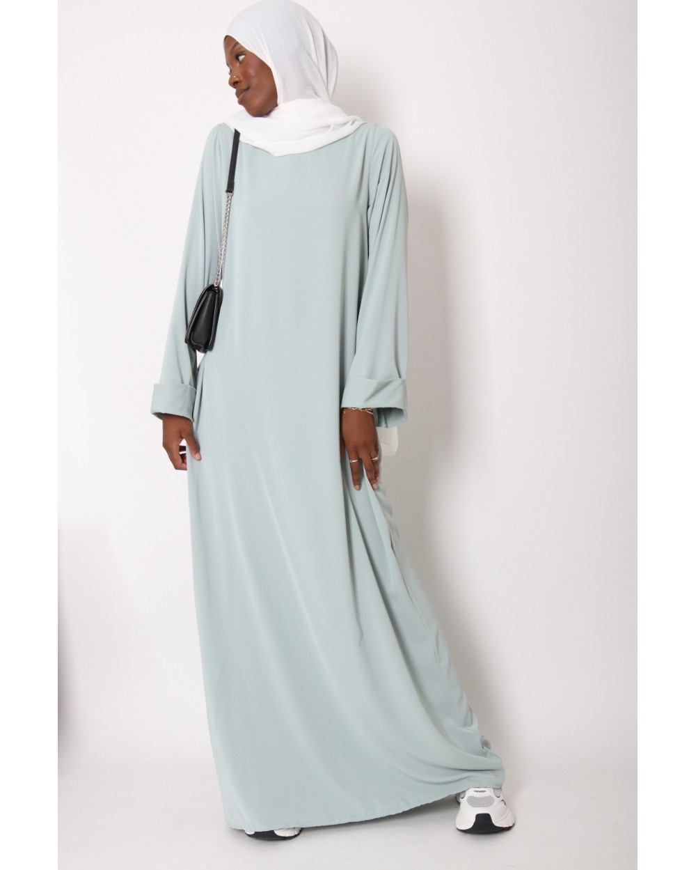 Tall Lapel Sleeve Abaya Plus Size