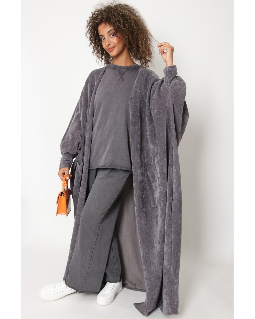 Kimono oversize daim