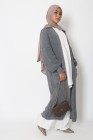 Mid-length knitted cardigan