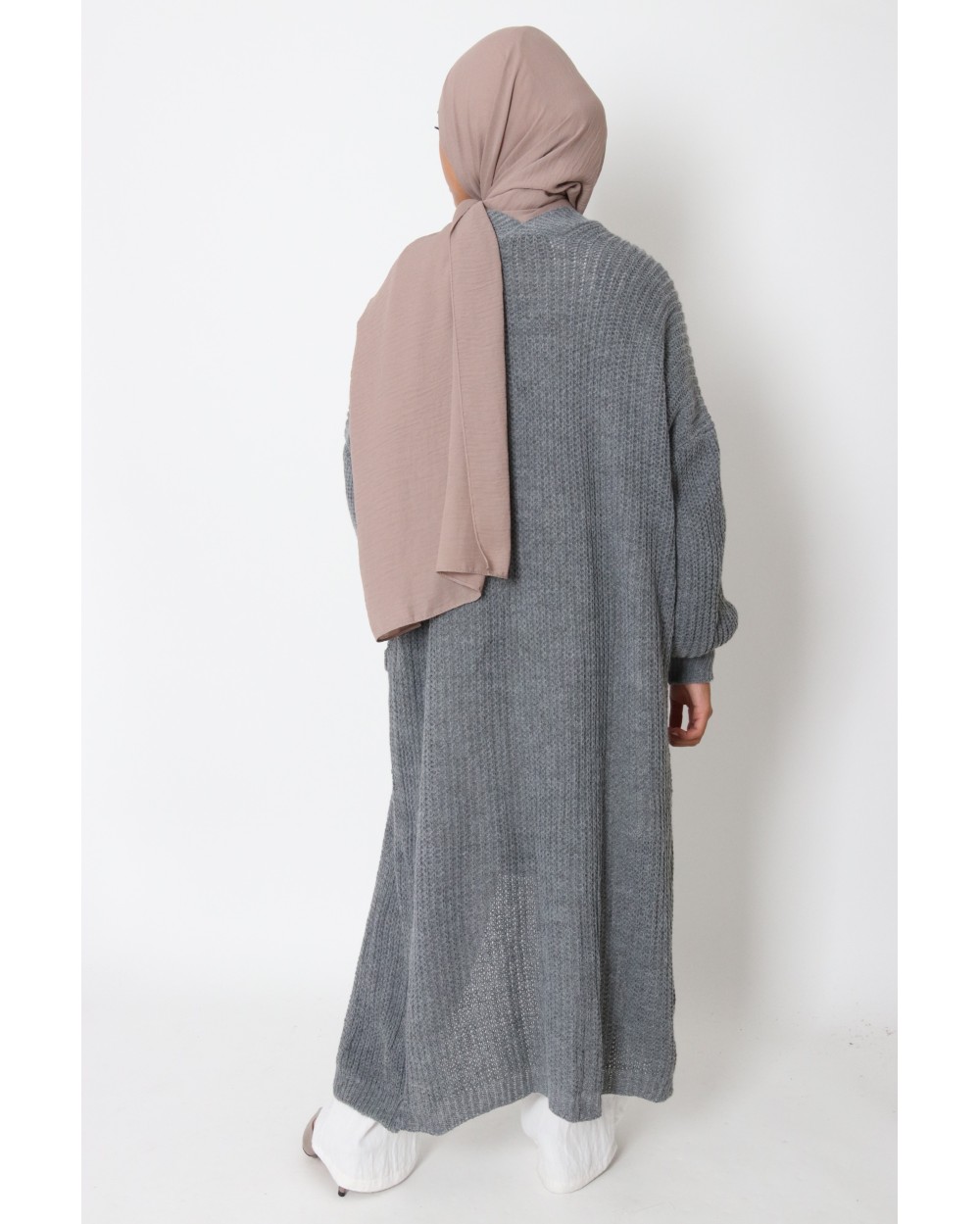 Gilet mi-long en maille