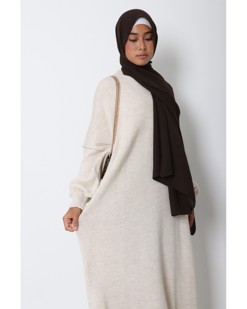 Robe pull longue en maille