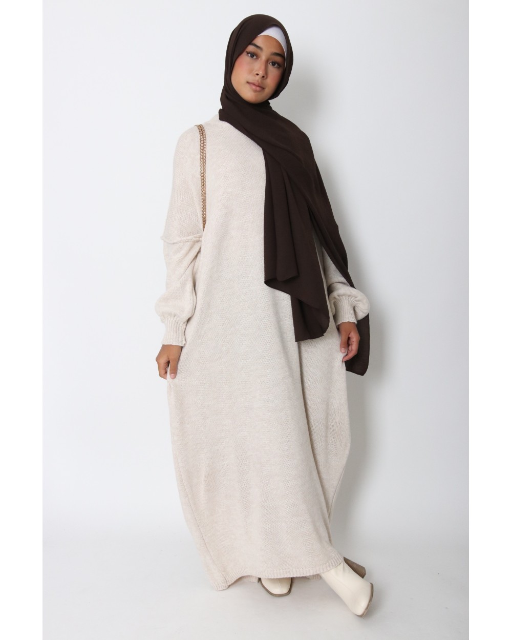 Robe pull longue en maille