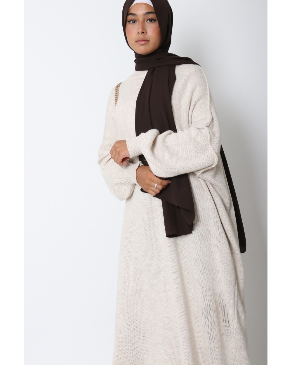 Robe pull longue en maille