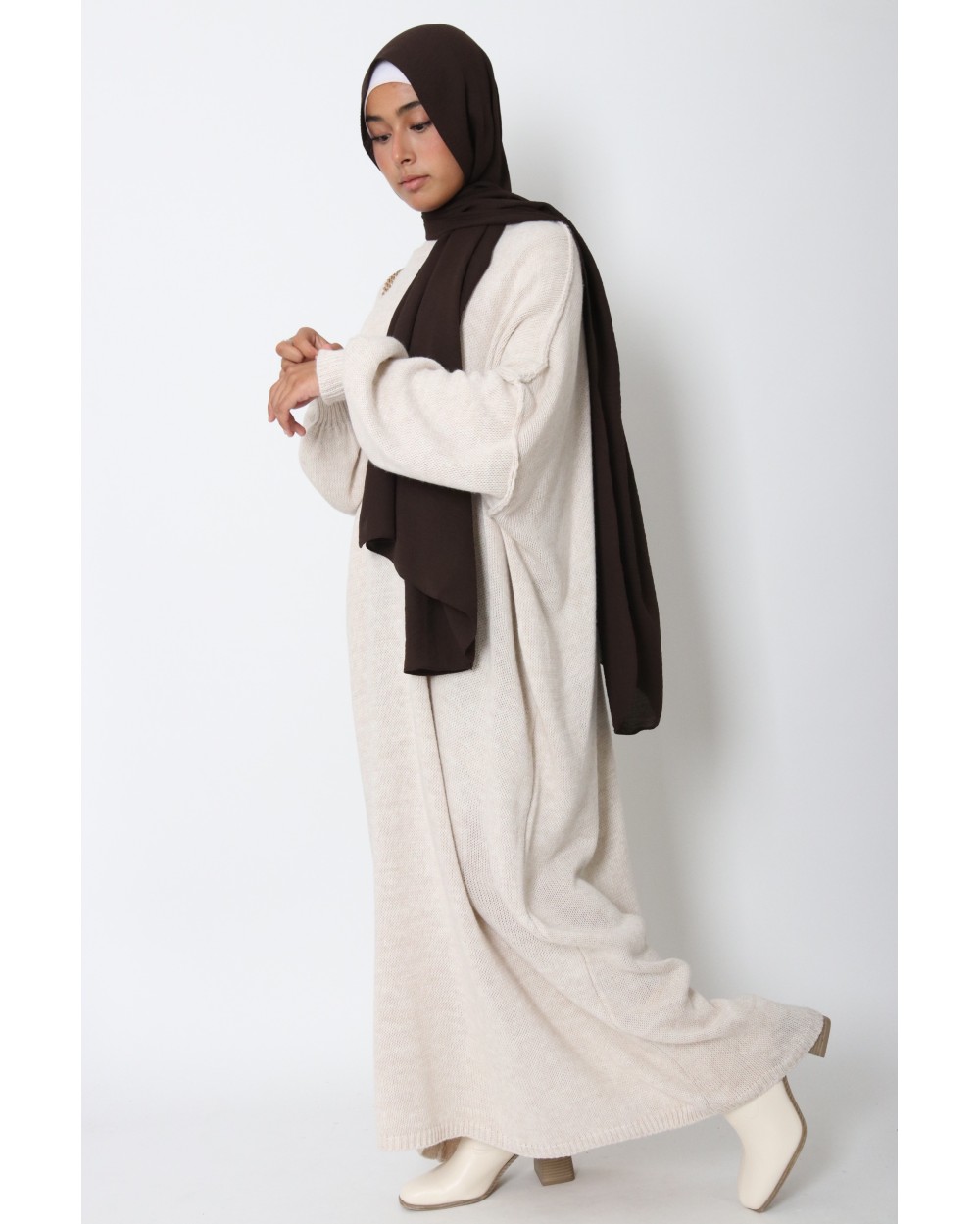 Robe pull longue en maille