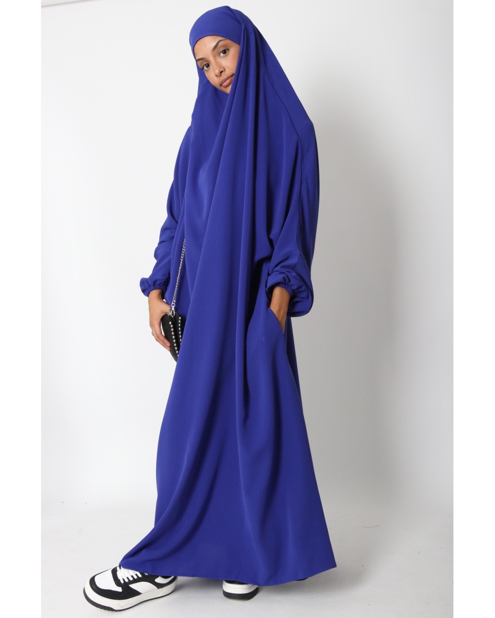 Jilbab 1 pièce Microfibre Royal avec poches zippées