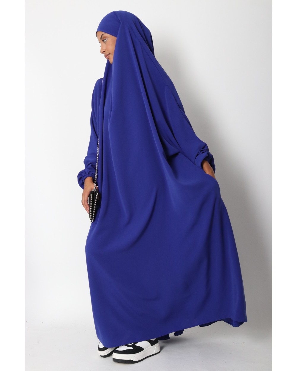 Jilbab 1 pièce Microfibre Royal avec poches zippées