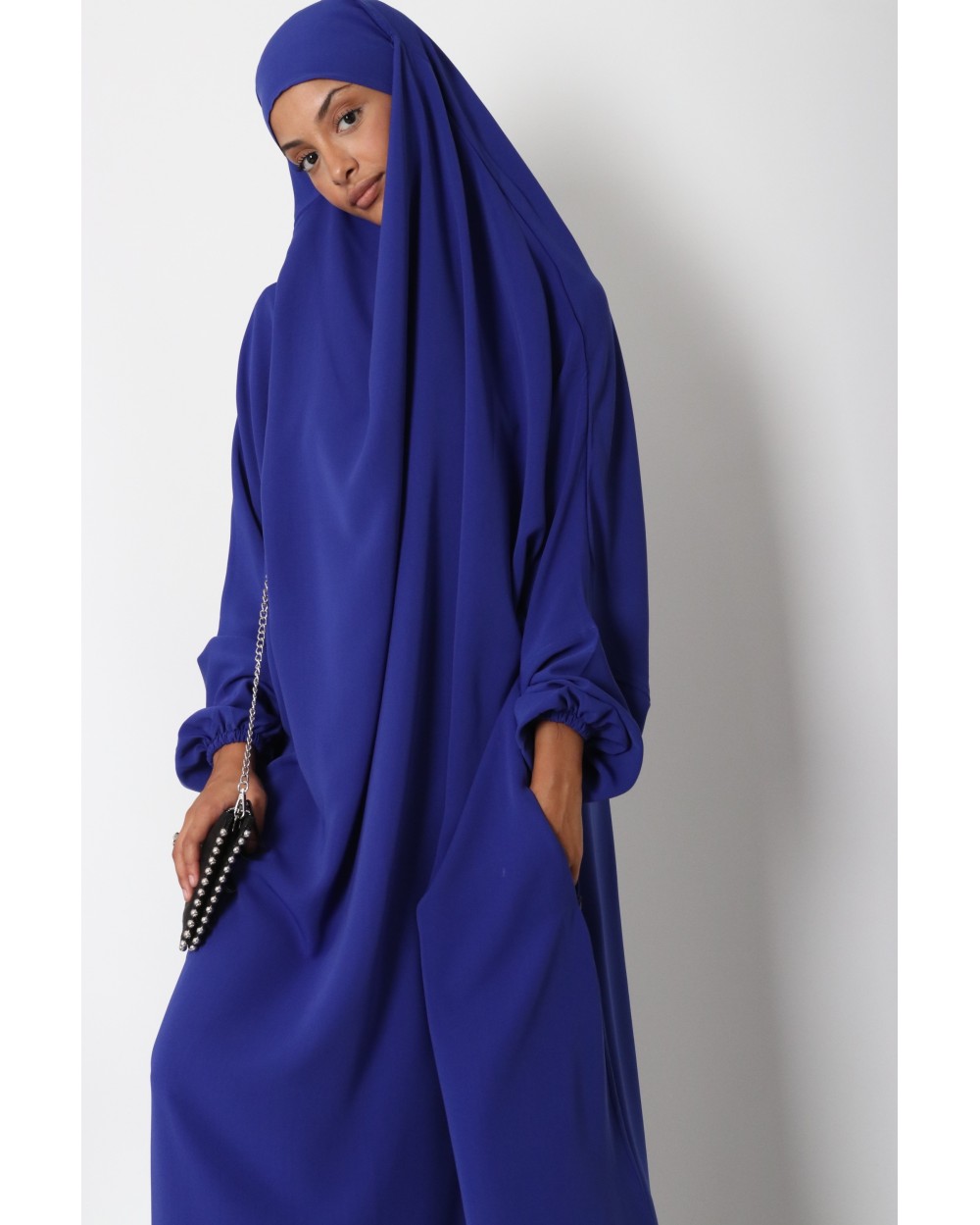 Jilbab 1 pièce Microfibre Royal avec poches zippées