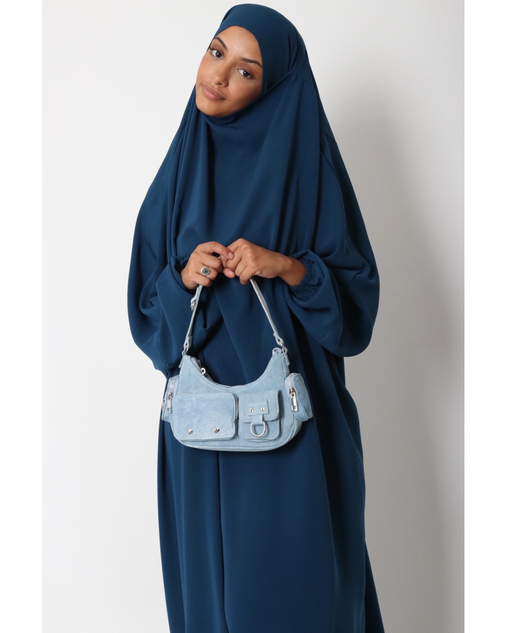 Jilbab 1 pièce Microfibre Royal avec poches zippées
