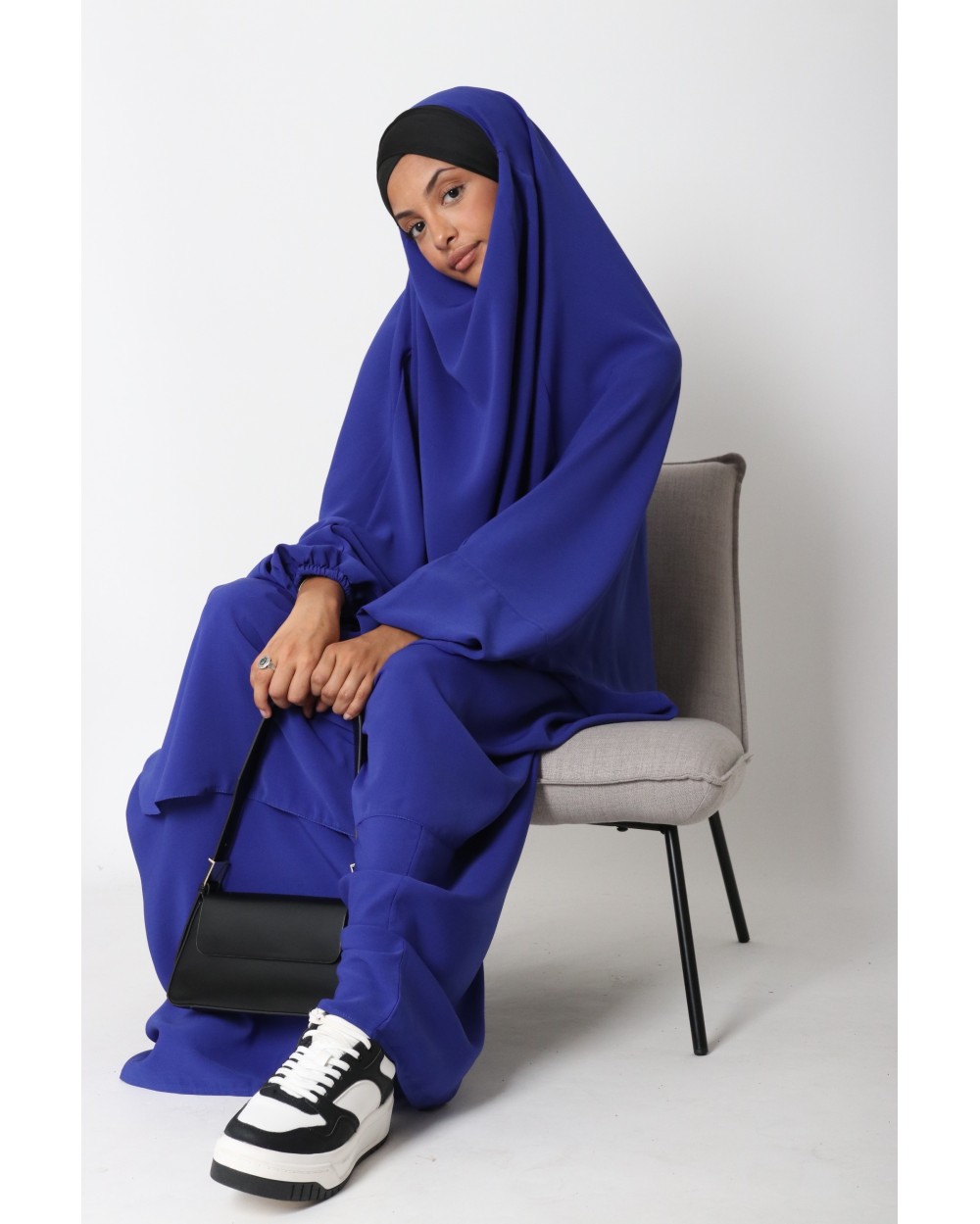 Jilbab crossed headband lycra and skirt