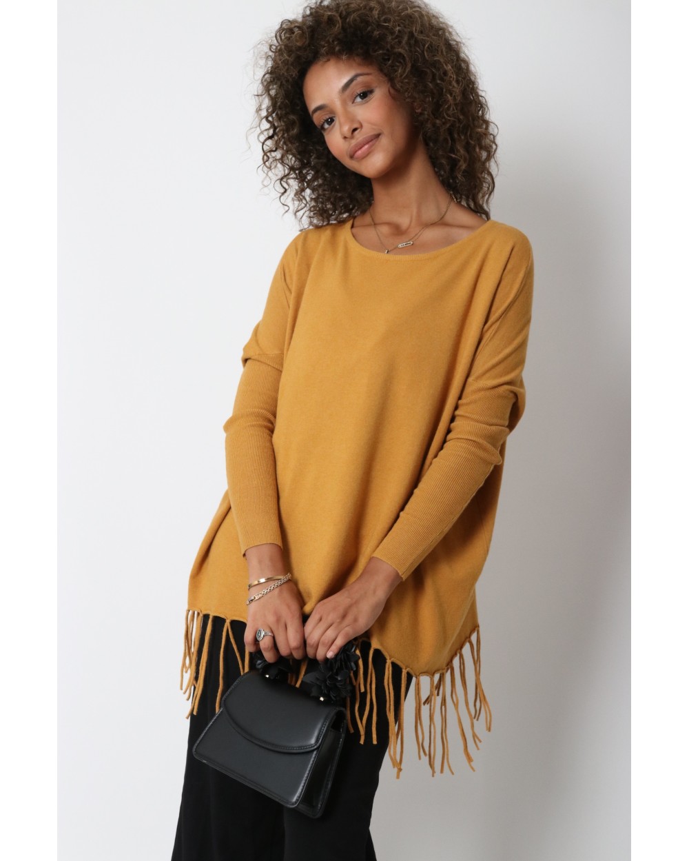 Pull over à frange