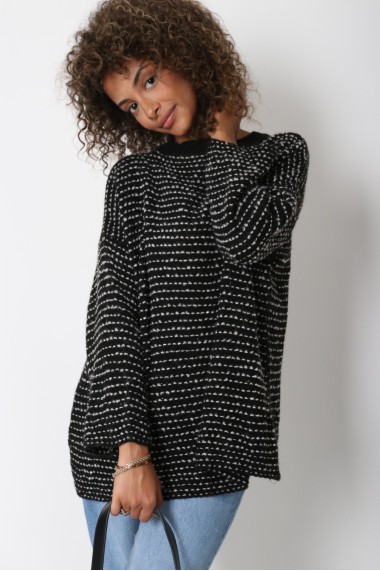 Round neck sweater with...