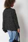 Round neck sweater with silver thread