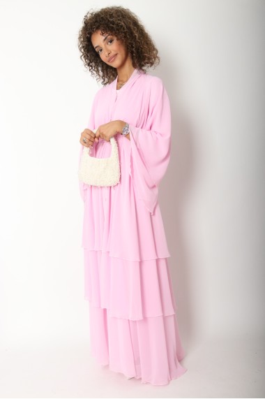 Chiffon Ruffle Kimono Abaya