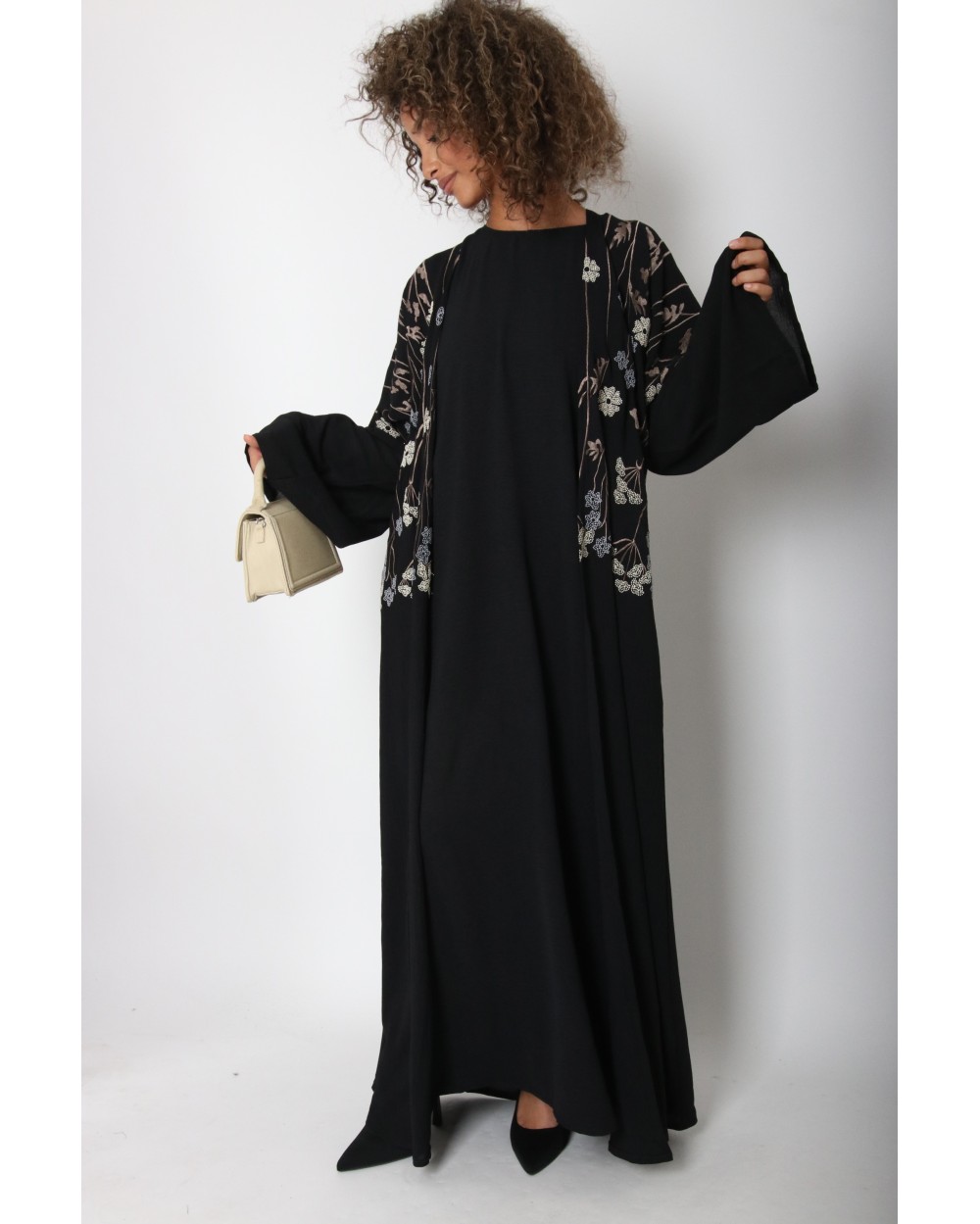 Abaya kimono brodée Wakrah