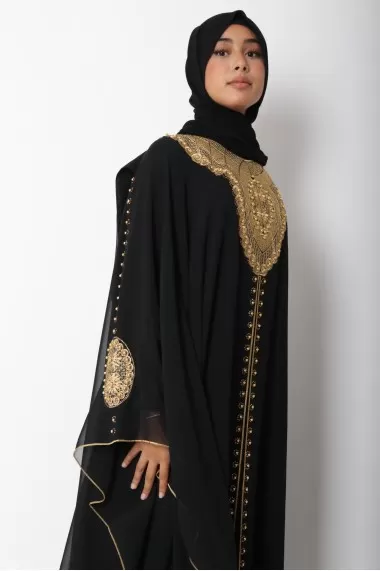 Abaya with muslin cape...