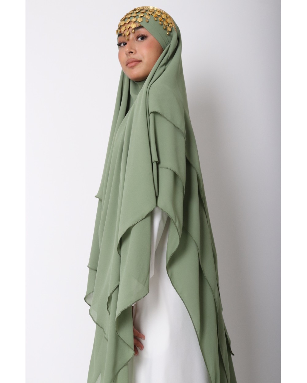 Khimar 3 voiles mousseline