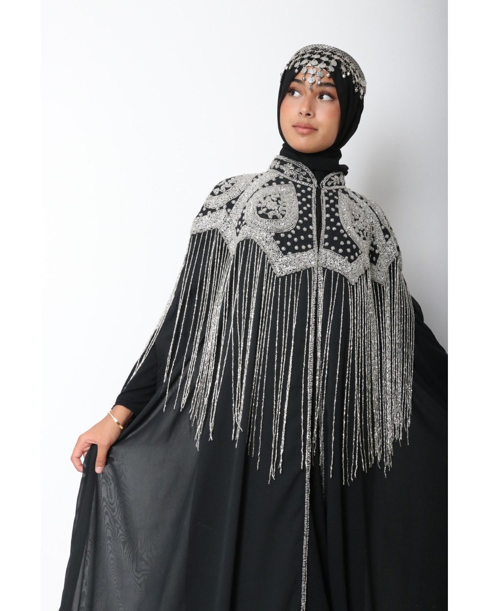 Cape longue perlée Anyssa