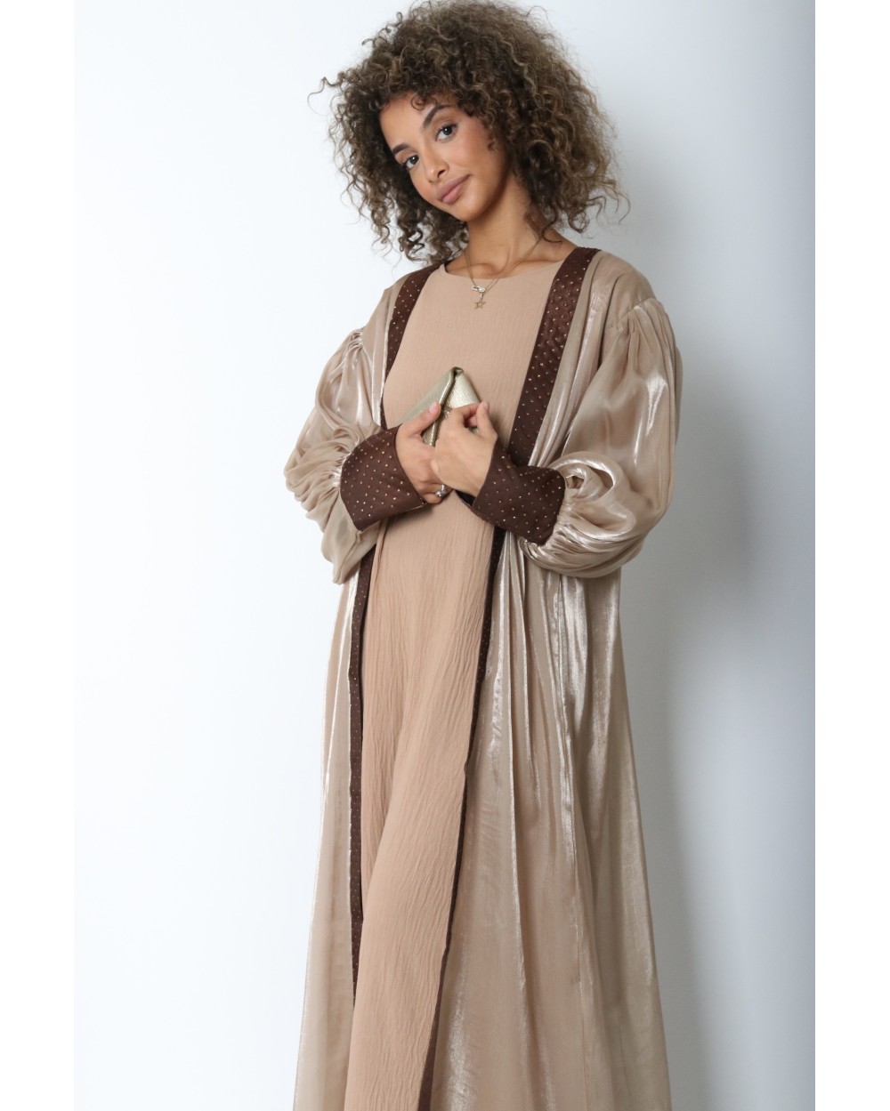 Ruwais satin kimono set