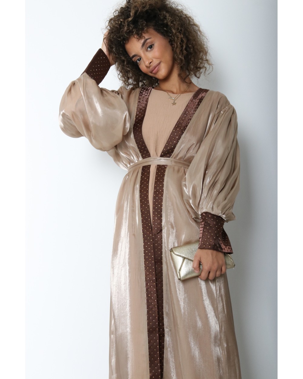 Ruwais satin kimono set