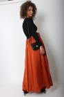 Long satin pleated skirt