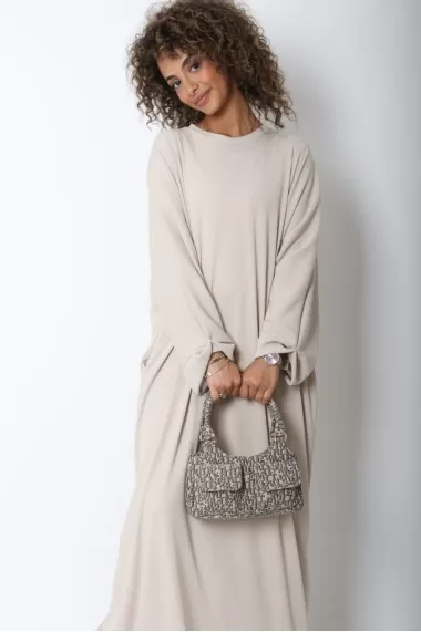 Robe longue côtelée